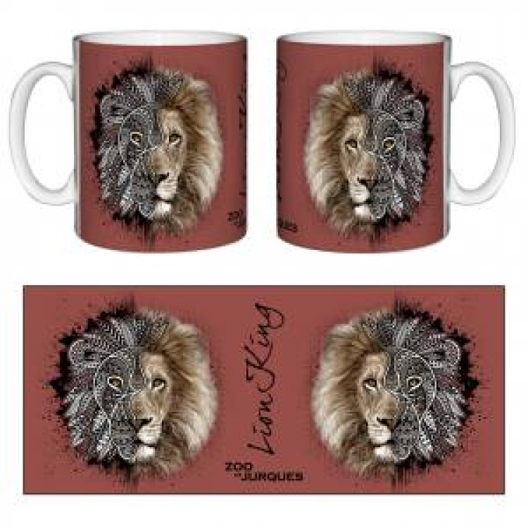 Mug blanc Lion Native Tribes Rouge Orange Zoo de Jurques Blanc Taille unique