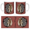 Mug blanc Lion Native Tribes Rouge Orange Blanc Taille unique