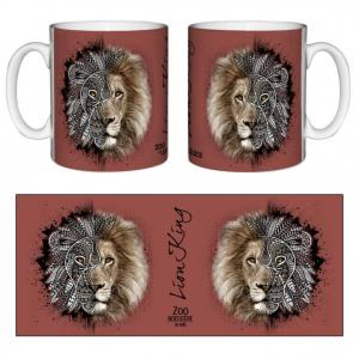Mug blanc Lion Native Tribes Zoo Boissière du Dore Blanc Taille unique