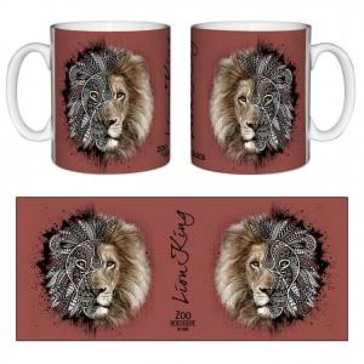 Mug blanc Lion Native Tribes Zoo Boissière du Dore Blanc Taille unique