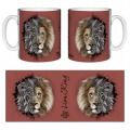 Mug blanc Lion Native Tribes Zoo Boissière du Dore Blanc Taille unique