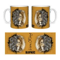 Mug blanc Lion Natives Tribes Bioparc (Ochre) Blanc Taille unique
