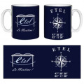 Mug blanc logo Mairie D'etel + GPS Etel Blanc Taille unique