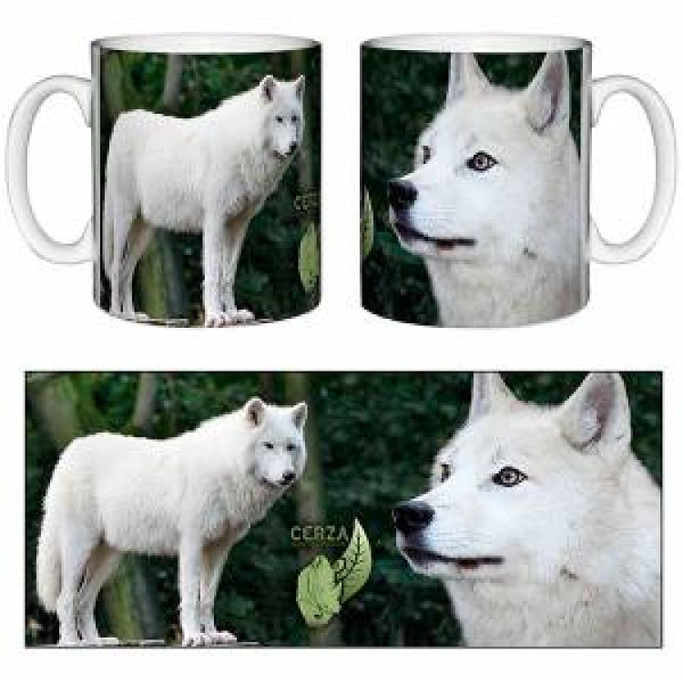 Mug blanc Loup Blanc Cerza Blanc Taille unique