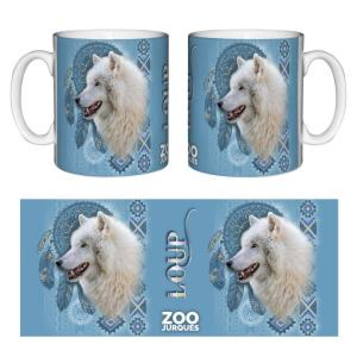 Mug blanc Loup Blanc Exclusif Zoo de Jurques Blanc Taille unique