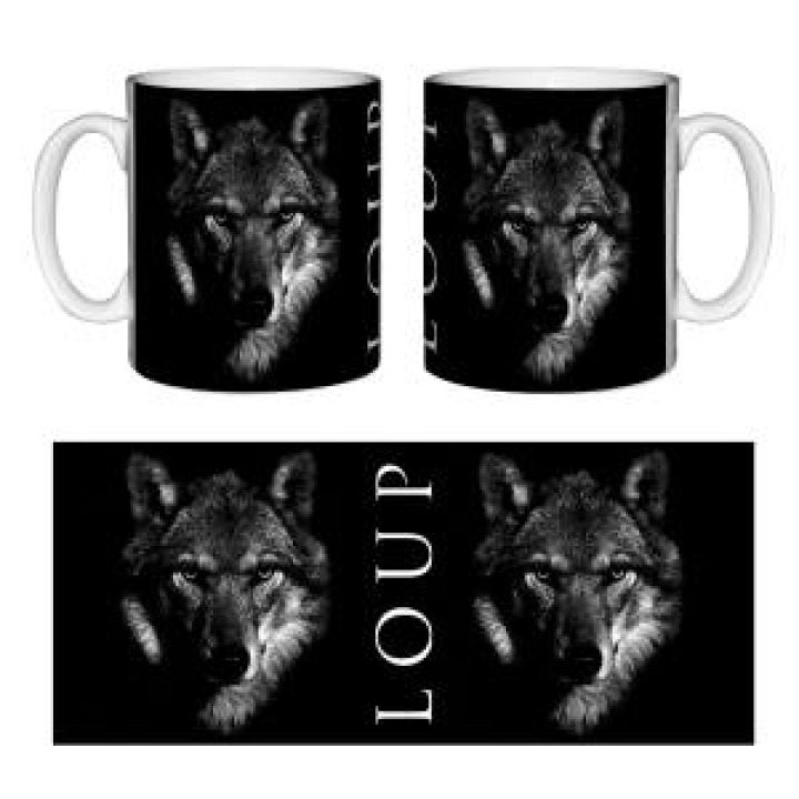 Mug blanc Loup Gamme Black Blanc Taille unique