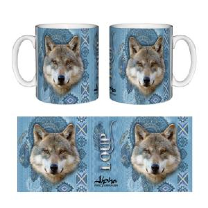 Mug blanc Loup Intemporel Alpha Parc Animalier Blanc Taille unique