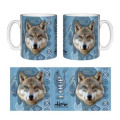 Mug blanc Loup Intemporel Alpha Parc Animalier Blanc Taille unique