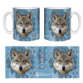 Mug blanc Loup Intemporel (Bleu Beige) Réserve de la Haute Touche Blanc Taille unique