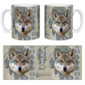 Mug blanc Loup Intemporel (Kaki Clair Bleu Gris) Réserve de la Haute Touche Blanc Taille unique