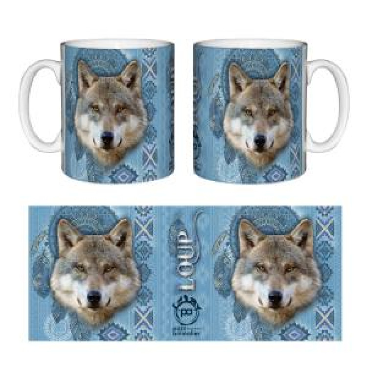 Mug blanc Loup Intemporel Parc Animalier des Pyrénées Blanc Taille unique
