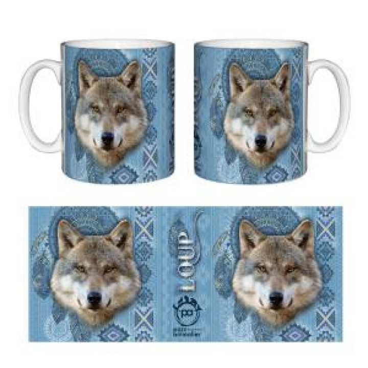 Mug blanc Loup Intemporel Parc Animalier des Pyrénées Blanc Taille unique