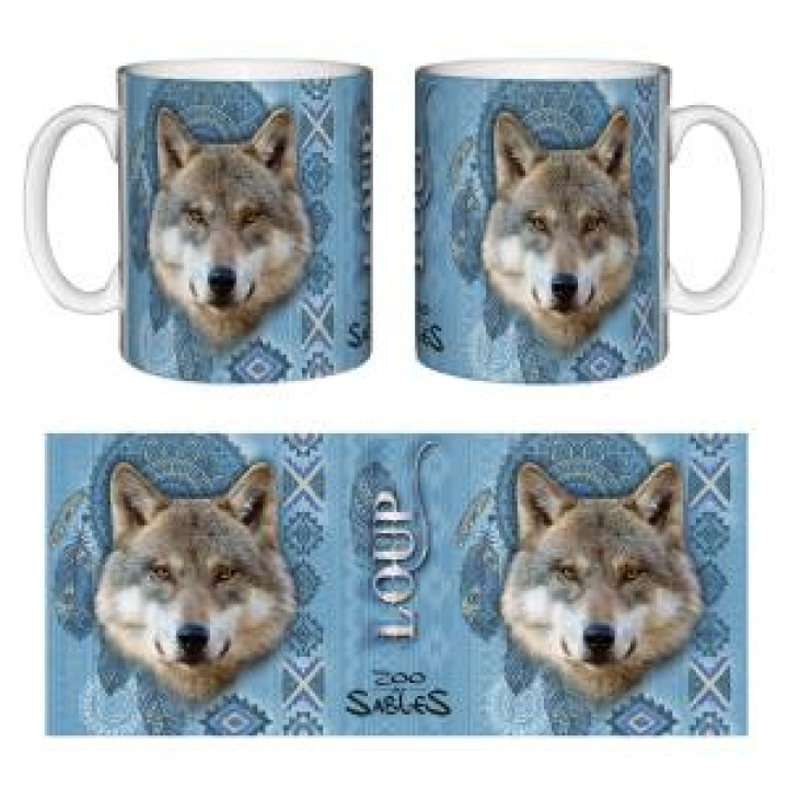 Mug blanc Loup Intemporel Zoo des Sables dOlonne Blanc Taille unique