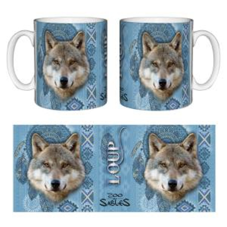 Mug blanc Loup Intemporel Zoo des Sables d’Olonne Blanc Taille unique