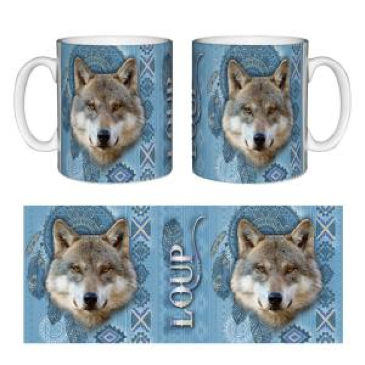 Mug blanc Loup Intemporel Blanc Taille unique