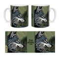 Mug blanc Loup Linocut Zoo Boissière du Dore Blanc Taille unique