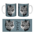 Mug blanc Loup Natives Tribes (Fond Citadel Blue) Blanc Taille unique