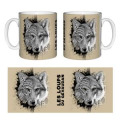 Mug blanc Loup Natives Tribes les Loups du Gévaudan (Fond Beige) Blanc Taille unique