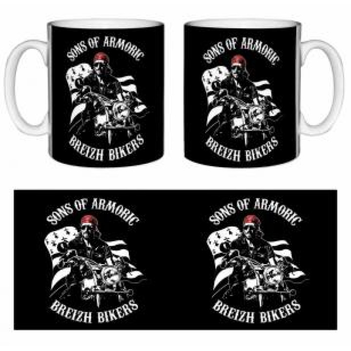 Mug blanc Motard Drapeau Sons of Armoric Blanc Taille unique