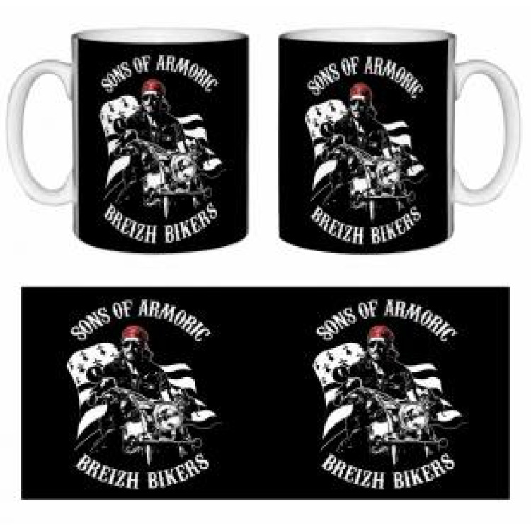 Mug blanc Motard Drapeau Sons of Armoric Blanc Taille unique