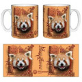 Mug blanc Panda Roux Intemporel (Bordeaux Orange Abricot) Réserve de la Haute Touche Blanc Taille un