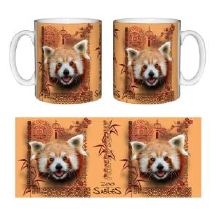 Mug blanc Panda Roux Intemporel (Bordeaux Orange Abricot) Zoo des Sables d&rsquo;Olonne Blanc Taille unique
