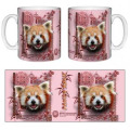 Mug blanc Panda Roux Intemporel (Bordeaux Orange Rose Clair) Réserve de la Haute Touche Blanc Taille