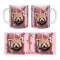 Mug blanc Panda Roux Intemporel (Bordeaux Orange Rose Clair) Zoo des Sables d’Olonne Blanc Taille un