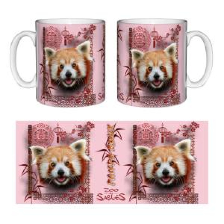 Mug blanc Panda Roux Intemporel Bordeaux Orange Rose Clair Zoo des Sables dOlonne Blanc Taille un
