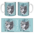 Mug blanc Panth&egrave;re des Neiges Native Tribes Blanc Taille unique