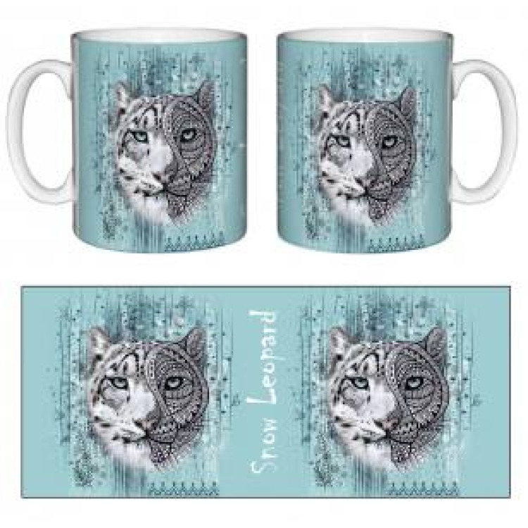 Mug blanc Panth&egrave;re des Neiges Native Tribes Blanc Taille unique