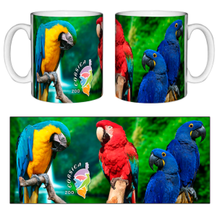 Mug blanc Perroquets Ara Zoo Corsica Blanc Taille unique