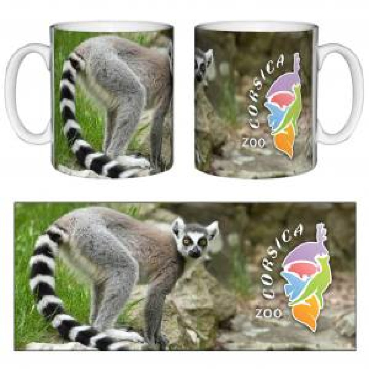 Mug blanc Photo Maki Corsica Zoo Blanc Taille unique