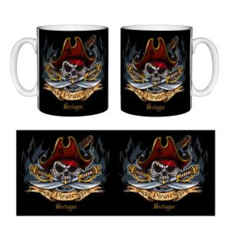 Mug blanc Pirate Sabre Bretagne Blanc Taille unique