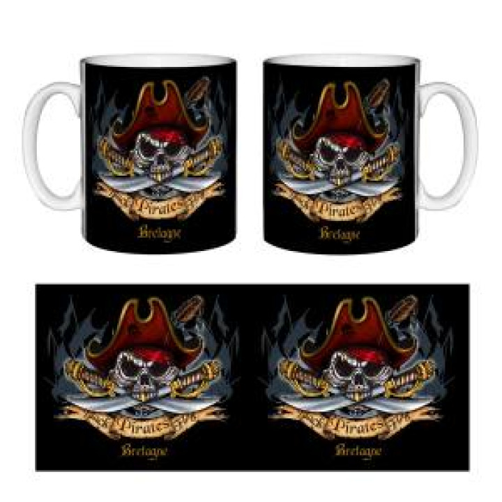 Mug blanc Pirate Sabre Bretagne Blanc Taille unique