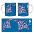 Mug blanc Raie Manta Couleurs Graphic Zoo Corsica Blanc Taille unique