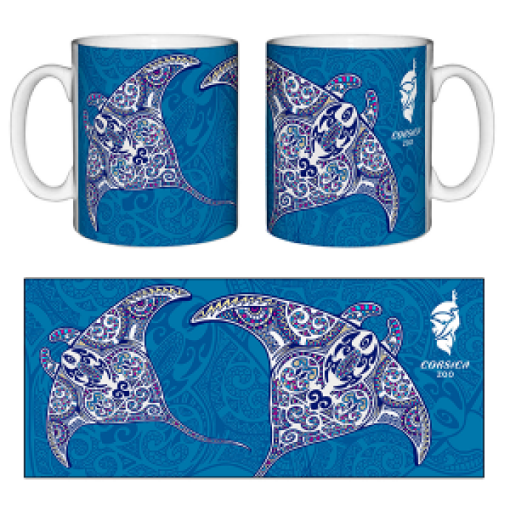 Mug blanc Raie Manta Couleurs Graphic Zoo Corsica Blanc Taille unique