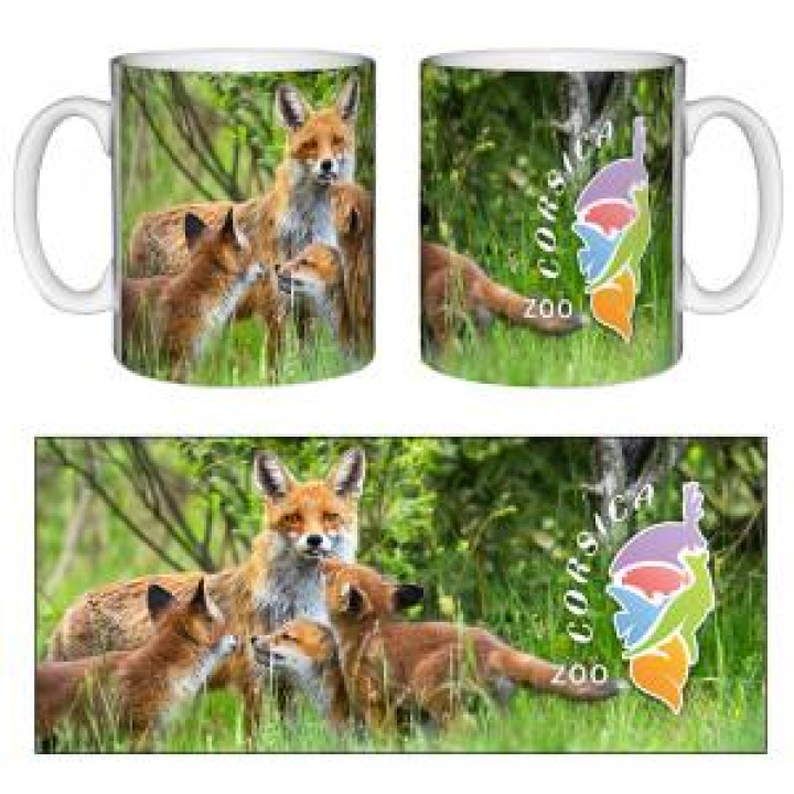 Mug blanc Renard Corsica Zoo Blanc Taille unique