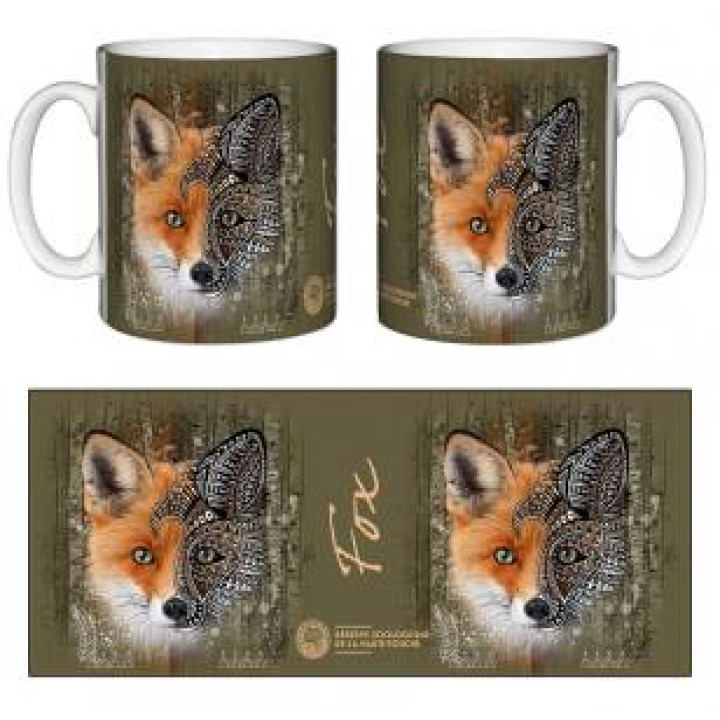 Mug blanc Renard Native Tribes Kaki Marron Réserve de la Haute Touche Blanc Taille unique