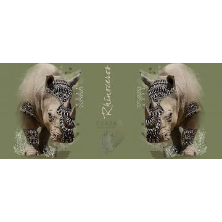 Mug blanc Rhino Natives Tribes Khaki Beige Cerza Blanc Taille unique