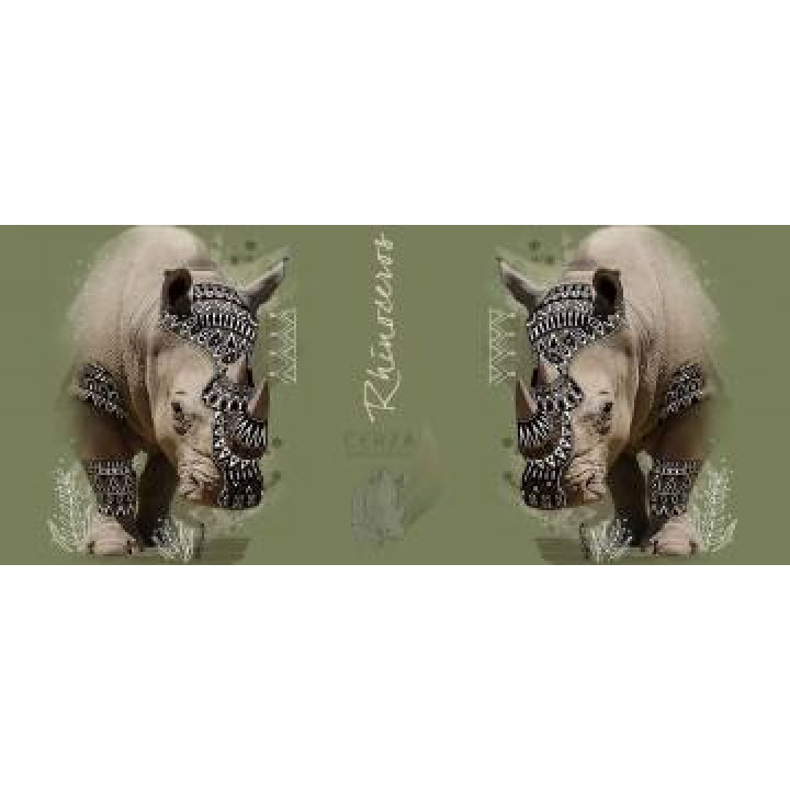 Mug blanc Rhino Natives Tribes Khaki Beige Cerza Blanc Taille unique