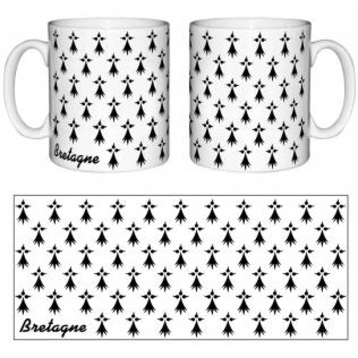 Mug blanc Semi Hermine Blanc Taille unique
