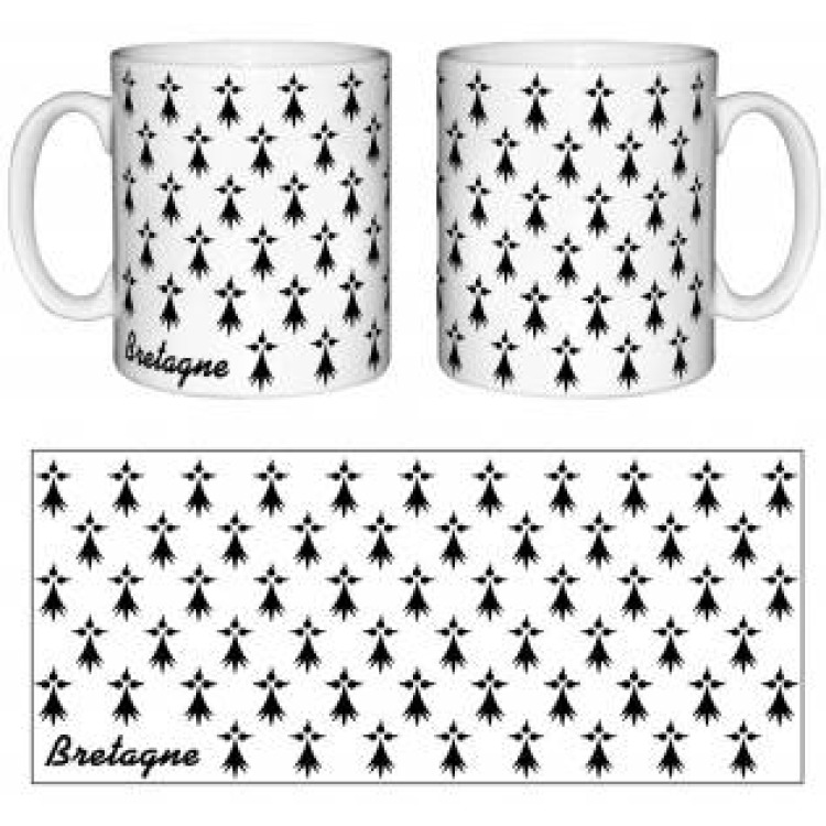 Mug blanc Semi Hermine Blanc Taille unique