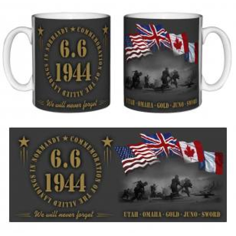Mug blanc Soldats D&eacute;barquement Drapeaux Blanc Taille unique