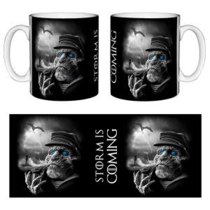 Mug blanc Storm Is Coming Marin et Dragon dans la Tempête Blanc Taille unique