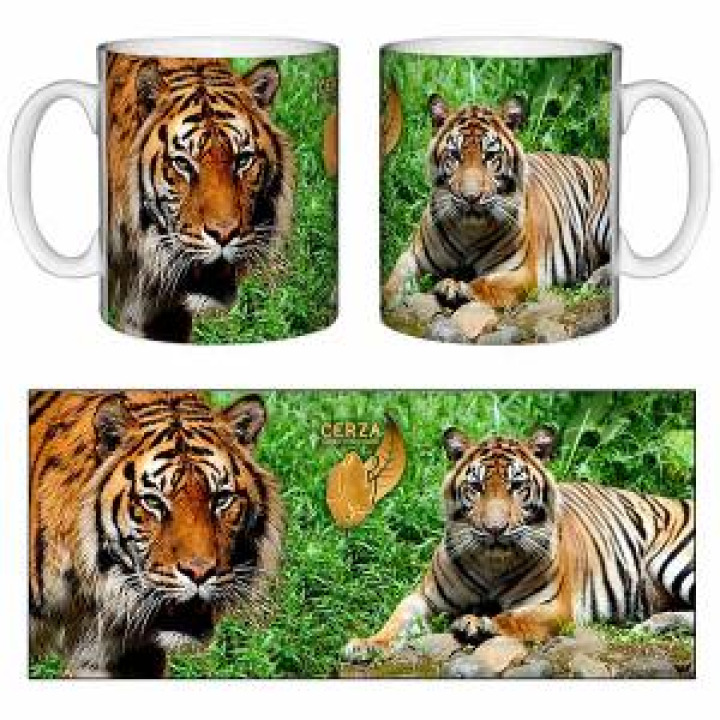 Mug blanc Tigre Cerza Blanc Taille unique