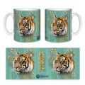 Mug blanc Tigre Intemporel (Turquoise Cuivre Beige) Réserve de la Haute Touche Blanc Taille unique