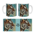 Mug blanc Tigre Linocut Zoo Boissière du Dore Blanc Taille unique