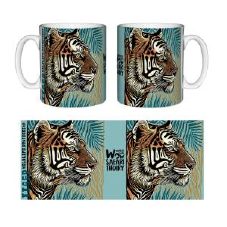 Mug blanc Tigre Linocut Zoo de Thoiry Blanc Taille unique