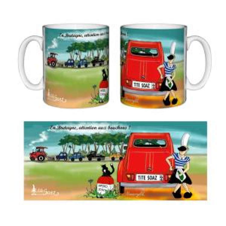 Mug blanc Tite Soaz Attention Aux Bouchons Blanc Taille unique